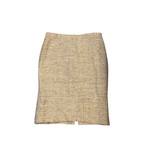 Moschino Cheap And Chic Tweed Wool Pencil Skirt With Zipper Size 10 Linen Silk